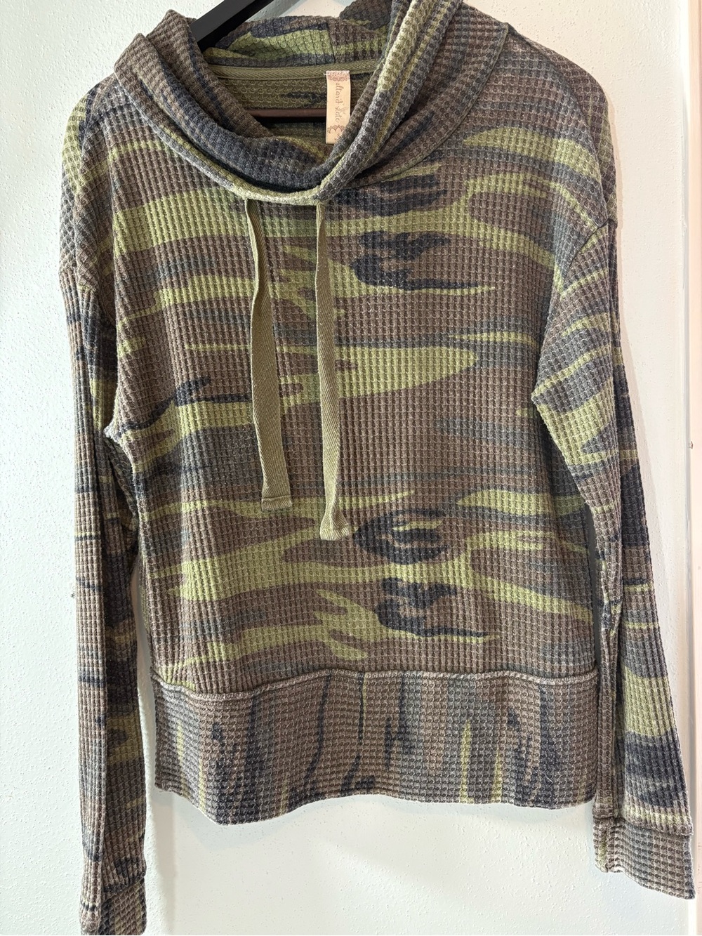ALTARD STATE SMALL✨camo cowl neck waffle knit sweater long sleeve good condition